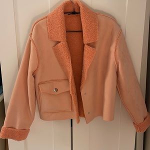 Zara Faux Suede Crop Jacket Size M